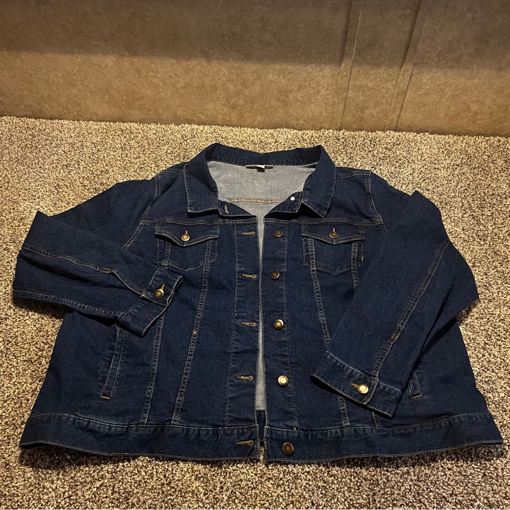 Women D Within Jean Jacket size 26W Classic Jean Button-Up